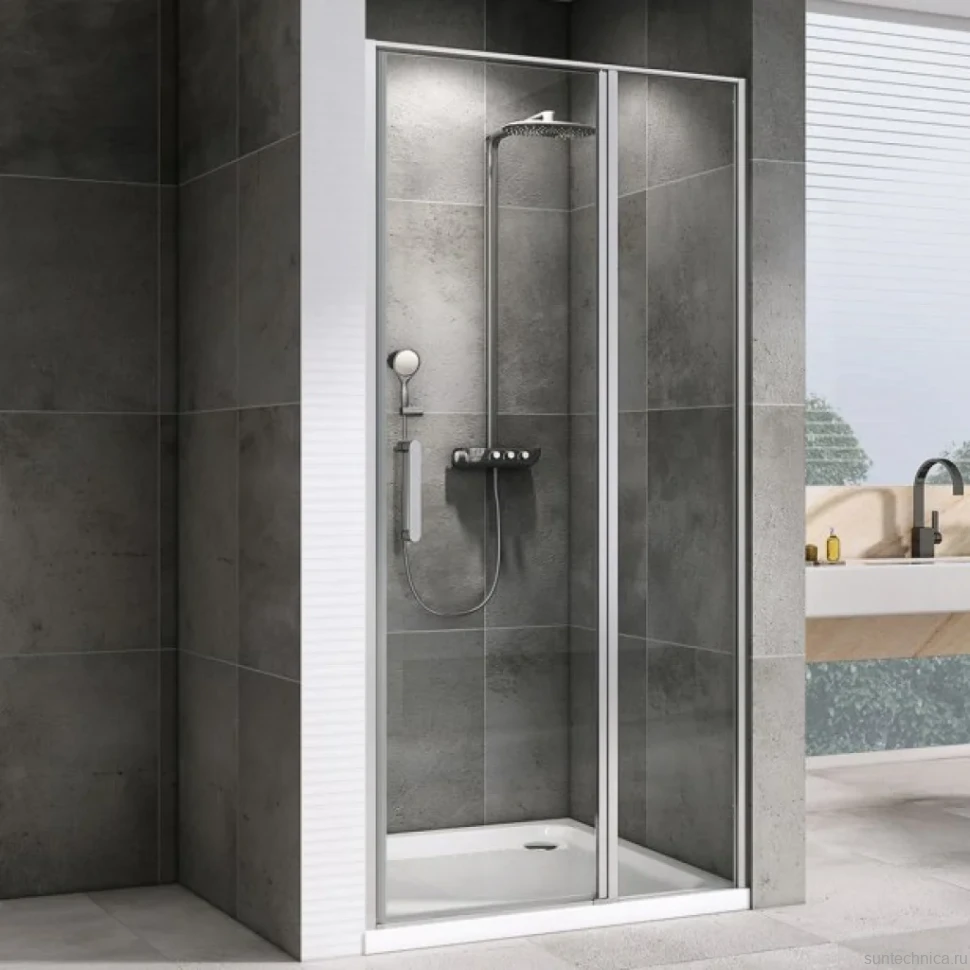 Душевая дверь в нишу Abber Sonnenstrand AG04100S 100 см, профиль хром, стекло прозрачное