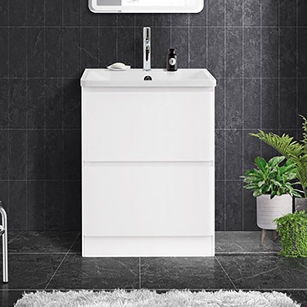 Тумба с раковиной BelBagno Albano 60 напольная, bianco lucido