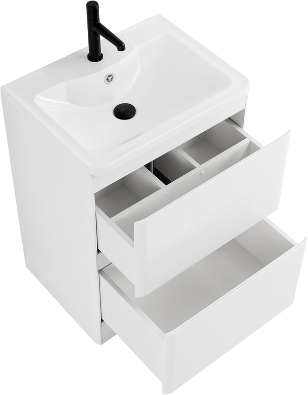 Тумба с раковиной BelBagno Albano 60 напольная, bianco lucido