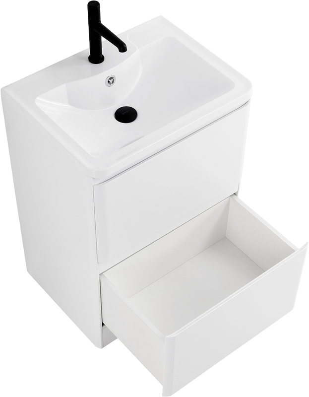 Тумба с раковиной BelBagno Albano 60 напольная, bianco lucido