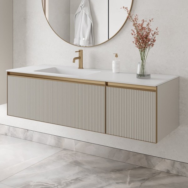 Тумба под раковину без столешницы Armadi Art Quatro 2 140 cashmere fuga, профиль matt gold