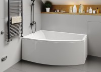 Акриловая ванна Vagnerplast Veronela L 160x105 см, угловая, левая, пристенная, ультрабелая, асимметричная, с каркасом