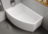 Акриловая ванна Vagnerplast Veronela L 160x105 см, угловая, левая, пристенная, ультрабелая, асимметричная, с каркасом