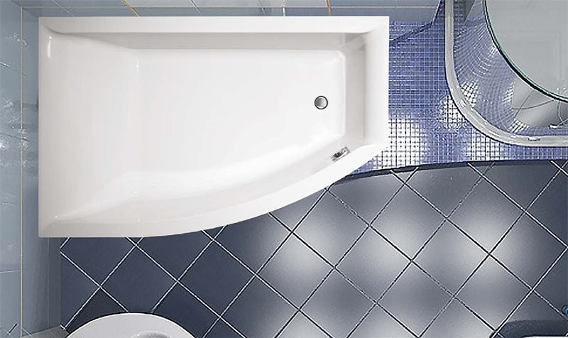 Акриловая ванна Vagnerplast Veronela L 160x105 см, угловая, левая, пристенная, ультрабелая, асимметричная, с каркасом