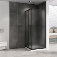 Душевой уголок Abber Schwarzer Diamant AG02090BMH 90x90, профиль черный матовый, стекло матовое