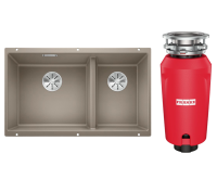 Комплект Мойка Blanco Subline 430/270-U серый беж + Измельчитель Franke