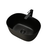 Накладная раковина GID Creativo N9302bg 45 черный графит, овальная, фаянс