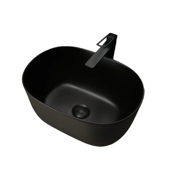 Накладная раковина GID Creativo N9302bg 45 черный графит, овальная, фаянс