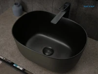 Накладная раковина GID Creativo N9302bg 45 черный графит, овальная, фаянс