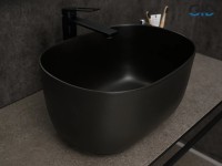 Накладная раковина GID Creativo N9302bg 45 черный графит, овальная, фаянс
