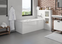Акриловая ванна Vagnerplast Kleopatra 160x70 см, пристенная, ультрабелая, с каркасом