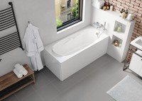 Акриловая ванна Vagnerplast Kleopatra 160x70 см, пристенная, ультрабелая, с каркасом