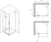 Душевой уголок Abber Zart AG08090-S91 90х90, профиль хром, стекло прозрачное
