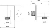 Шланговое подключение KERAMA MARAZZI Fioretto AC50CR503PQKM хром