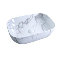 Накладная раковина GID Geometrico Mnc333C 46 под глянцевый камень, прямоугольная, фаянс