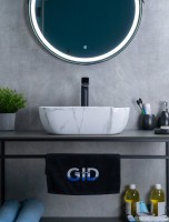 Накладная раковина GID Geometrico Mnc333C 46 под глянцевый камень, прямоугольная, фаянс