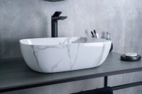 Накладная раковина GID Geometrico Mnc333C 46 под глянцевый камень, прямоугольная, фаянс