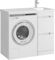 Тумба с раковиной SanStar Толедо 100 R под стиральную машину белая, раковина Даллас