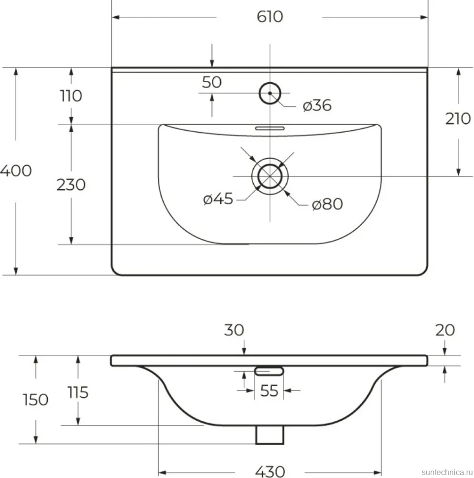 Мебельная раковина BelBagno BB-8099-3-60 глянцевая белая