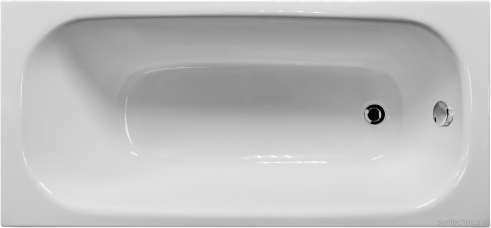 Акриловая ванна EUROLUX Lait 150x70 см, пристенная, белая, с каркасом, 150х70, с каркасом