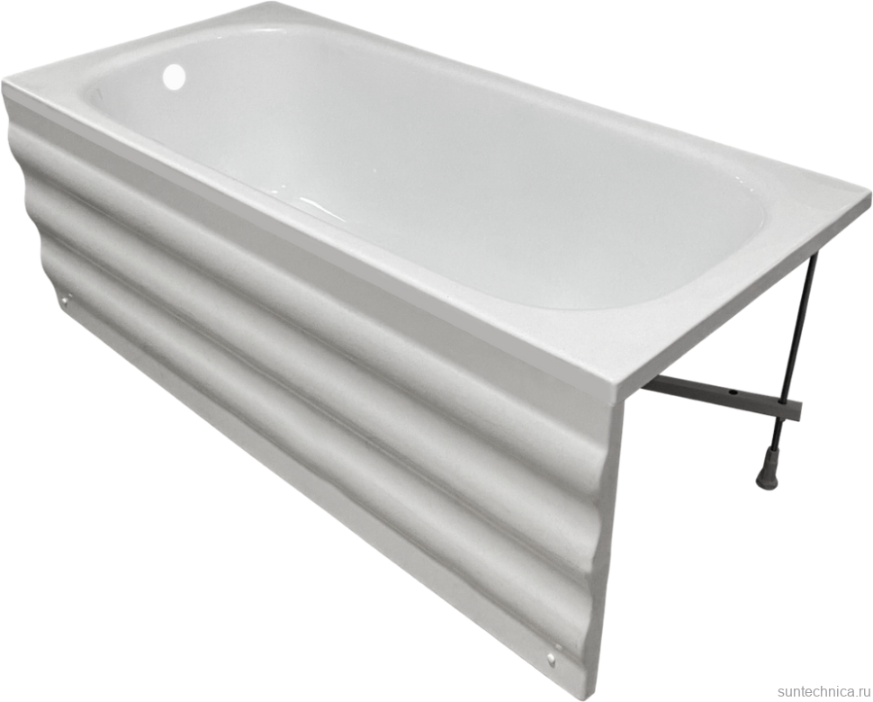 Акриловая ванна EUROLUX Lait 150x70 см, пристенная, белая, с каркасом, 150х70, с каркасом