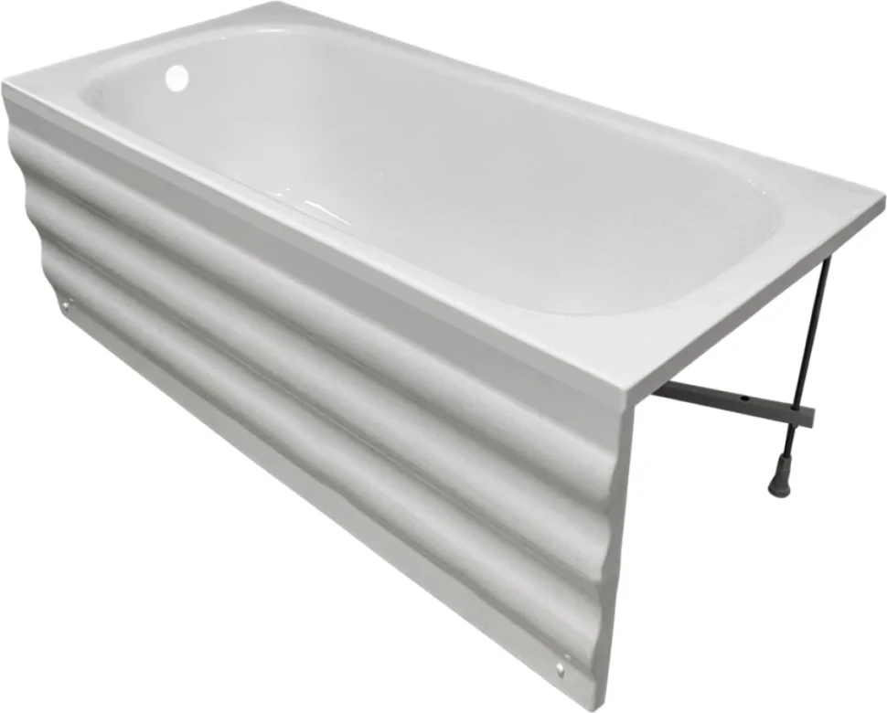 Акриловая ванна EUROLUX Lait 150x70 см, пристенная, белая, с каркасом, 150х70, с каркасом