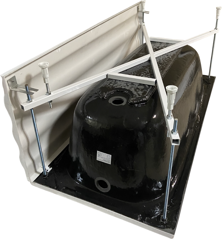 Акриловая ванна EUROLUX Lait 150x70 см, пристенная, белая, с каркасом, 150х70, с каркасом