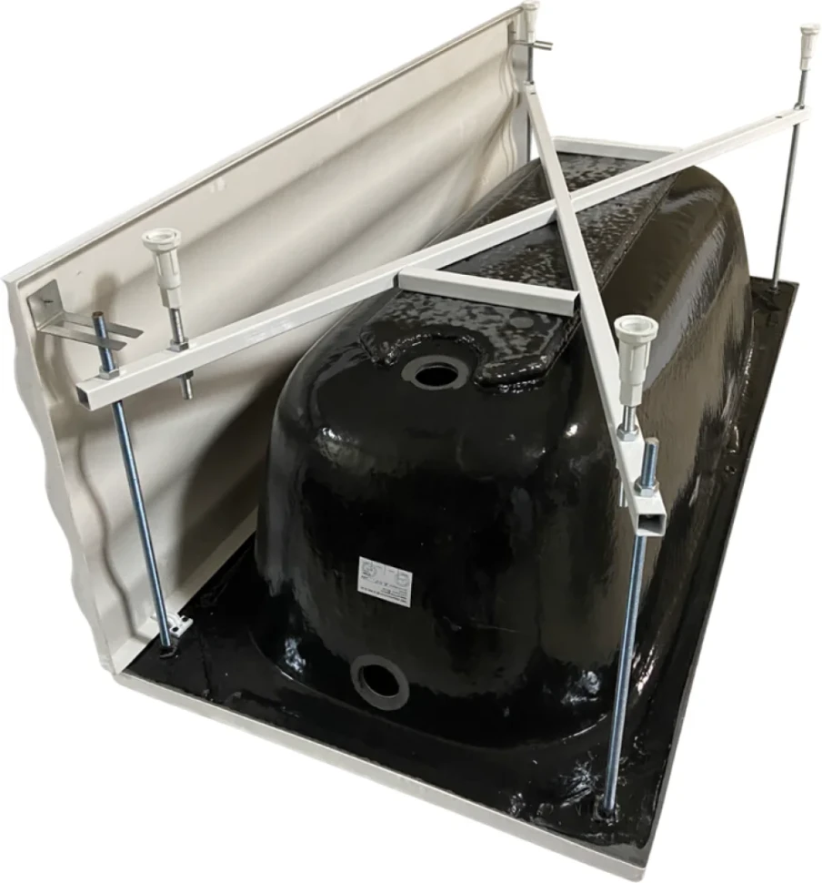 Акриловая ванна EUROLUX Lait 150x70 см, пристенная, белая, с каркасом, 150х70, с каркасом