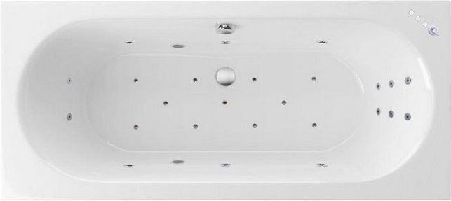 Акриловая ванна Excellent Oceana WAEX.OCE18.ULTRA 180x80 см, встраиваемая, с гидромассажем, белая, с каркасом, со сливом-переливом