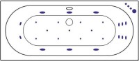 Акриловая ванна Excellent Oceana WAEX.OCE18.ULTRA 180x80 см, встраиваемая, с гидромассажем, белая, с каркасом, со сливом-переливом