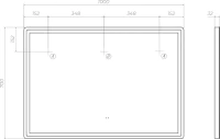 Зеркало Vigo Geometry Comfort 100 с подсветкой, с антизапотевателем