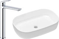 Комплект Накладная раковина Lavinia Boho Bathroom Sink Slim 33311003 + Смеситель Wellsee ICON! for life 182306000 хром