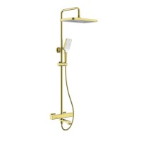 Душевая стойка Raglo R01.26.03 с термостатом, сатин золотой