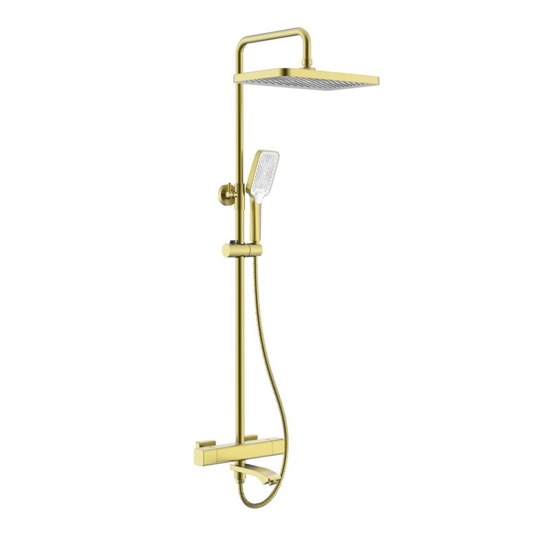 Душевая стойка Raglo R01.26.03 с термостатом, сатин золотой