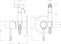 Гигиенический душ Cezares Relax RELAX-DIF-IN С ВНУТРЕННЕЙ ЧАСТЬЮ, сатин