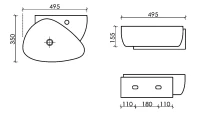 Раковина маленькая в туалет Ceramicanova Element CN5049 белый глянцевый