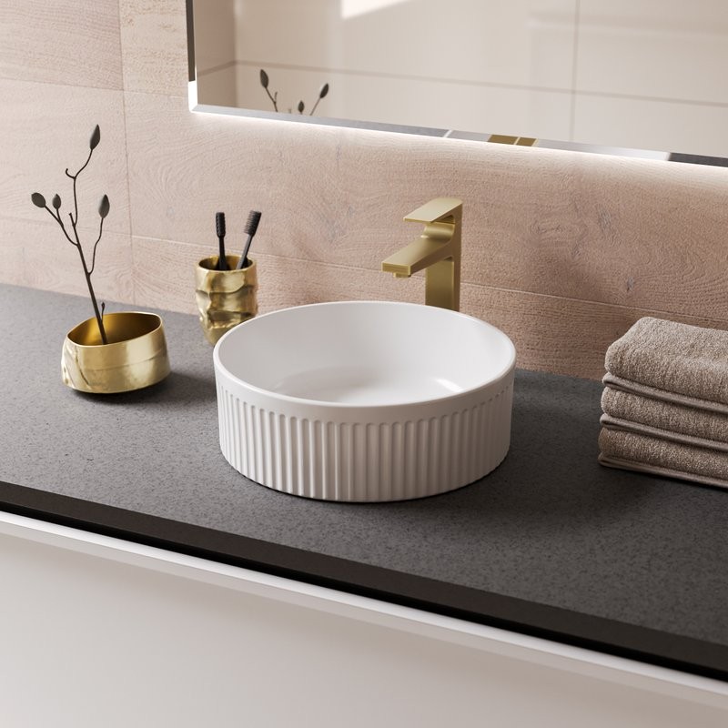 Накладная раковина Grossman Cristal GR-3060 40 глянцевая белая, круглая, фаянс