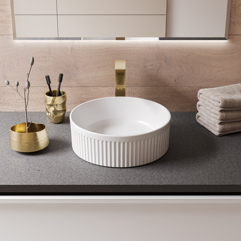 Накладная раковина Grossman Cristal GR-3060 40 глянцевая белая, круглая, фаянс