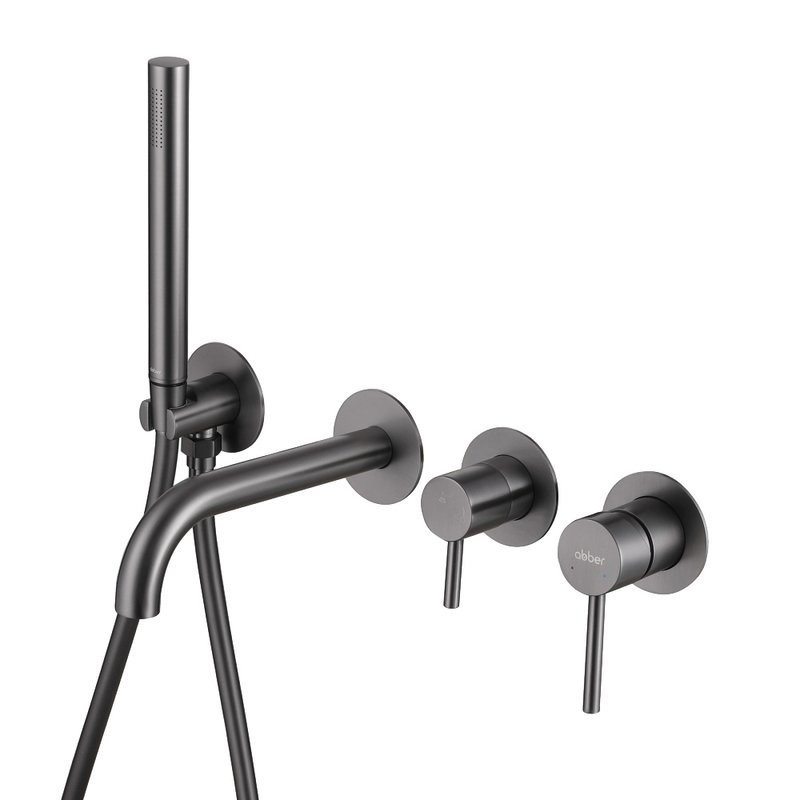 Встраиваемый смеситель для душа и ванны Abber Wasser Kreis AF8130NG С ВНУТРЕННЕЙ ЧАСТЬЮ, никель