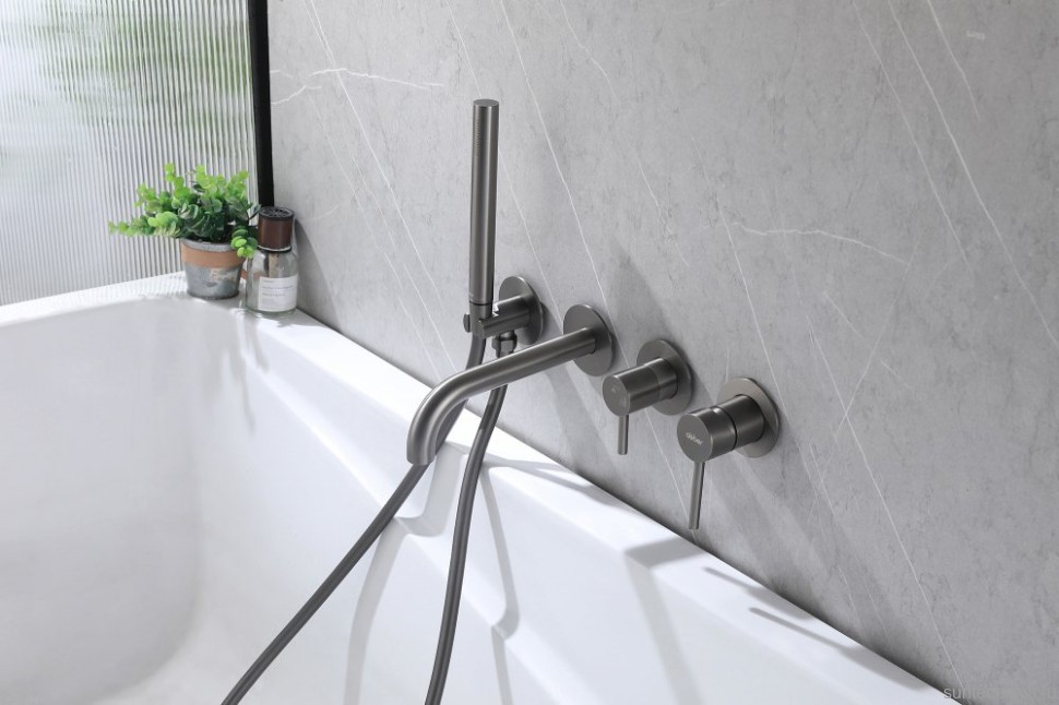 Встраиваемый смеситель для душа и ванны Abber Wasser Kreis AF8130NG С ВНУТРЕННЕЙ ЧАСТЬЮ, никель