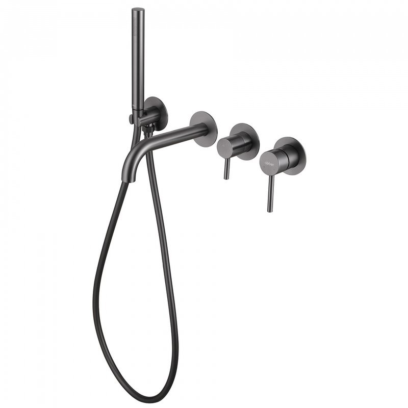 Встраиваемый смеситель для душа и ванны Abber Wasser Kreis AF8130NG С ВНУТРЕННЕЙ ЧАСТЬЮ, никель