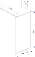 Душевая перегородка Veconi Korato KR80-120-01-C8 120 см