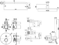 Комплект для ванной Paffoni Light KITLIG015HG006 С ВНУТРЕННЕЙ ЧАСТЬЮ, медовое золото