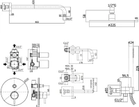 Комплект для ванной Paffoni Light KITLIG015HG006 С ВНУТРЕННЕЙ ЧАСТЬЮ, медовое золото