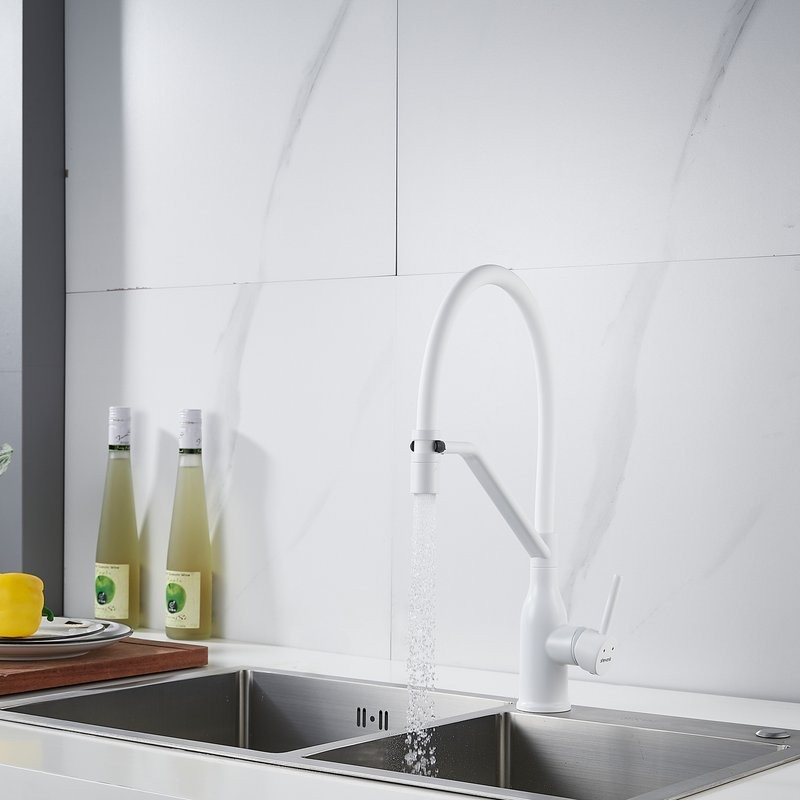 Смеситель для кухни Shevanik S343C-1 белый