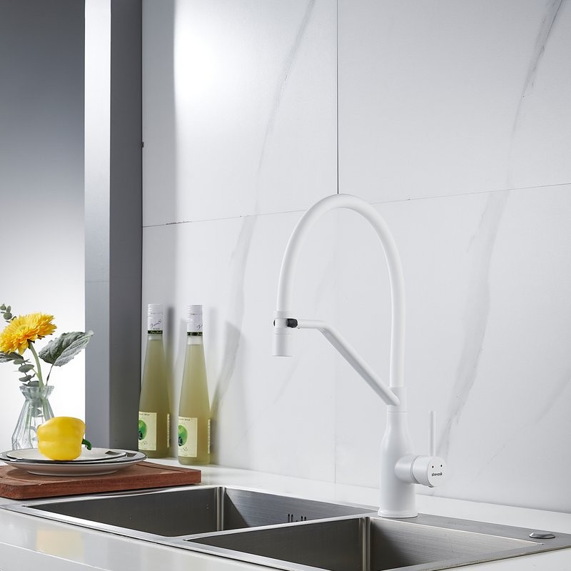 Смеситель для кухни Shevanik S343C-1 белый