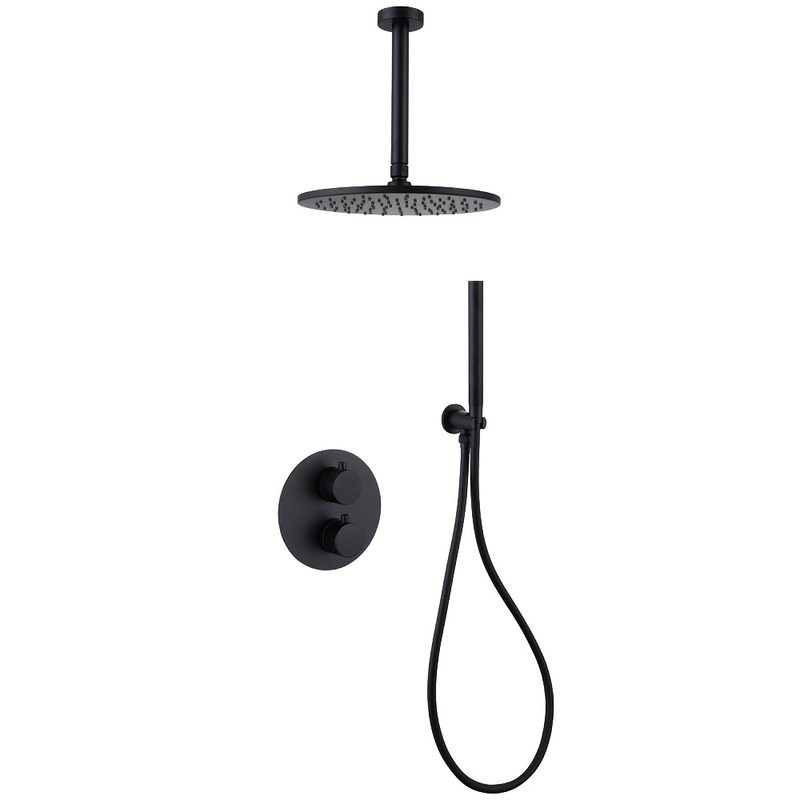 Душевой комплект Abber Wasser Kreis AF8121B С ВНУТРЕННЕЙ ЧАСТЬЮ, матовый черный