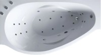 Ванна из искусственного камня Эстет Грация ФР-00010028 премиум L 170x95 см, угловая, левая, пристенная, с гидромассажем, белая, асимметричная, с каркасом