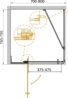 Душевой уголок Cezares Slider AH 1 70/80 80 C Cr