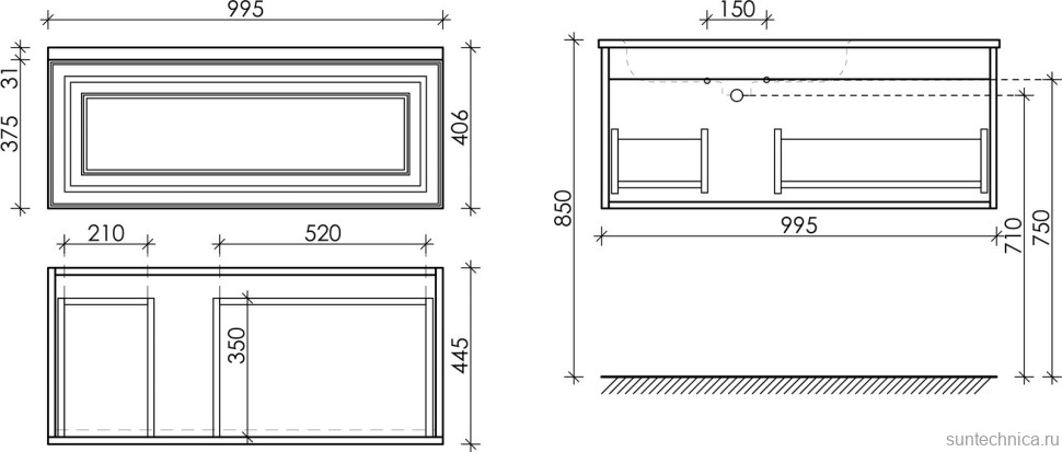 Мебель для ванной комнаты Sancos Very 100 L bianco
